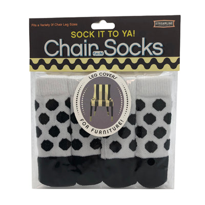 Sock It To Ya! Chair Sock Set - B&W Dots